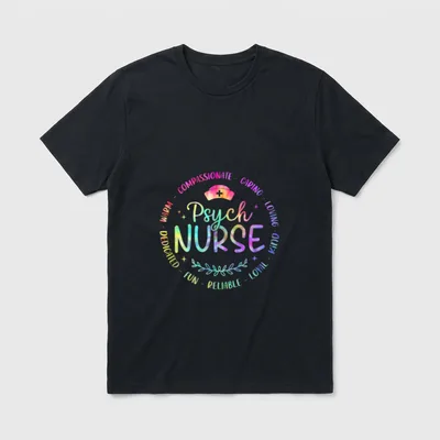 Psychiatric Nurse RN Mental Health Tie T-Shirt – Classic T-Shirt in Black
