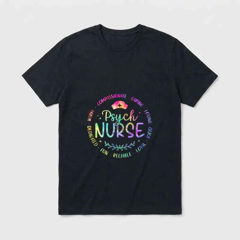 Psychiatric Nurse RN Mental Health Tie T-Shirt – Classic T-Shirt in Black