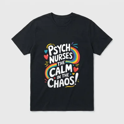 Psych Nurse Psychiatry PMHNP Mental Health T-Shirt – Psych Nurses The Calm In The Chaos – Classic T-Shirt in Black