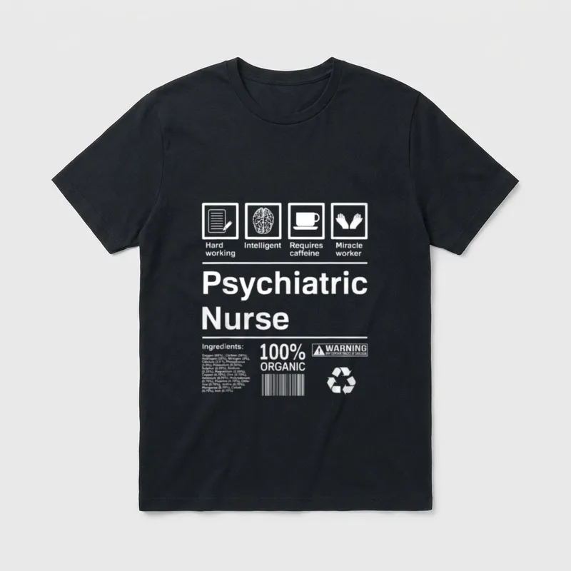 Psychiatric Nurse Double-needle T-Shirt – Classic T-Shirt in Black