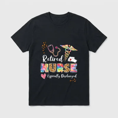 Tie Dye Retired Nurse Official Discharged T-Shirt – Classic T-Shirt in Black