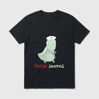 Funny Head Nurse Nursesaurus Retirement T-Shirt – Classic T-Shirt in Black