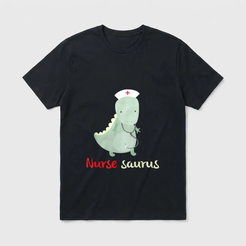Funny Head Nurse Nursesaurus Retirement T-Shirt – Classic T-Shirt in Black