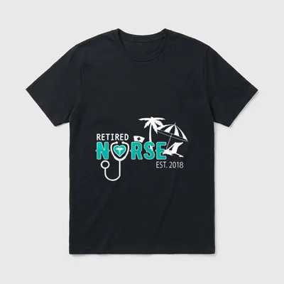 Retired Nurse Cute 2018 Retirement T-Shirt – Classic T-Shirt in Black