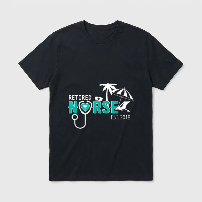 Retired Nurse Cute 2018 Retirement T-Shirt – Classic T-Shirt in Black