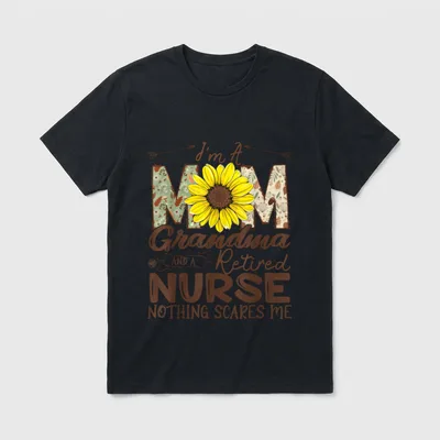 Mom Grandma and Retired Nurse Retirement T-Shirt – Classic T-Shirt in Black