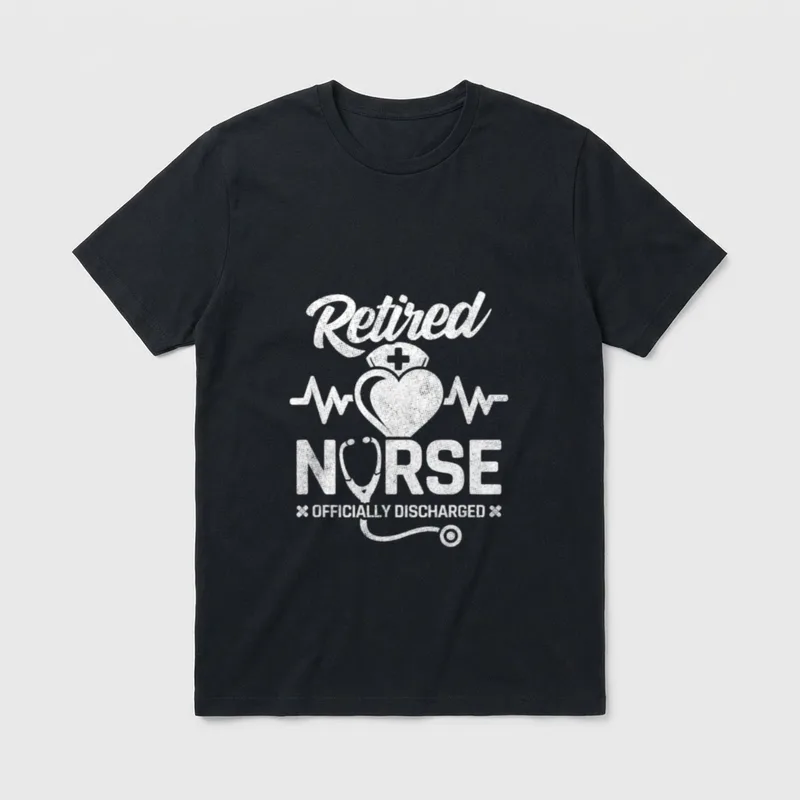 Nurse Retirement Officially Discharged T-Shirt – Classic T-Shirt in Black