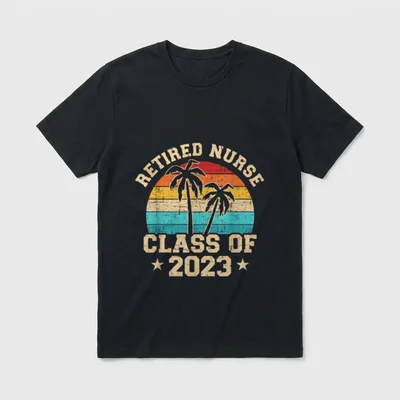 Retired Nurse Class of 2023 Vintage T-Shirt – Classic T-Shirt in Black