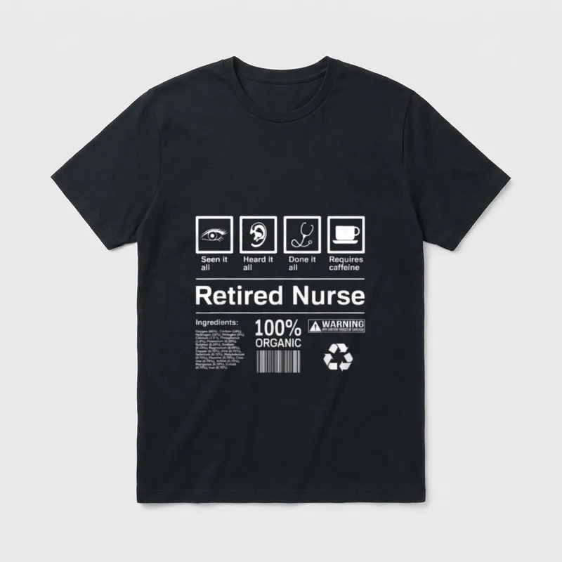 Retired Nurse Lightweight T-Shirt – Classic T-Shirt in Black