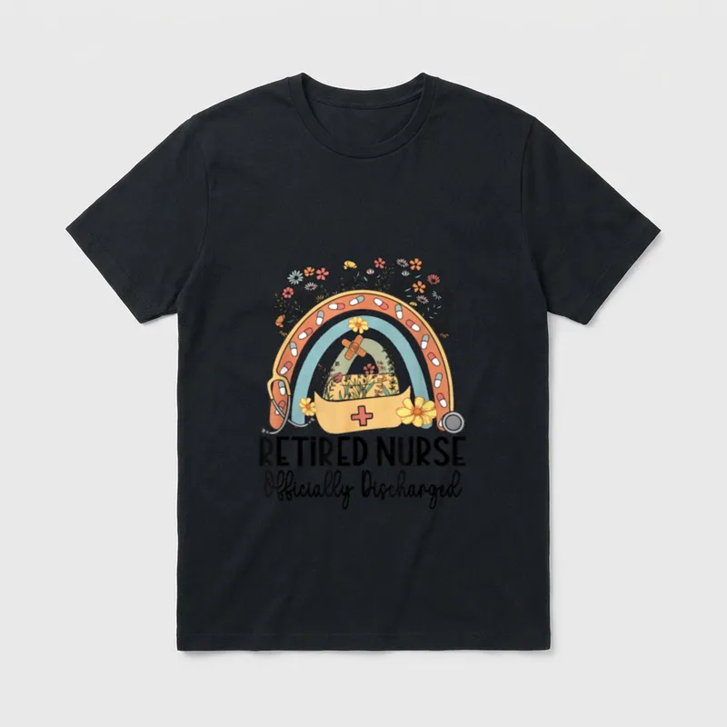 Retired Nurse Retirement Officially Discharged Ideal T-Shirt – Classic T-Shirt in Black