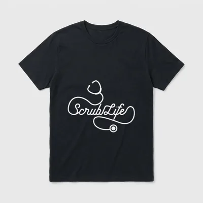 Scrub Life Nurse Doctor Stethoscope Passionate T-Shirt – Classic T-Shirt in Black