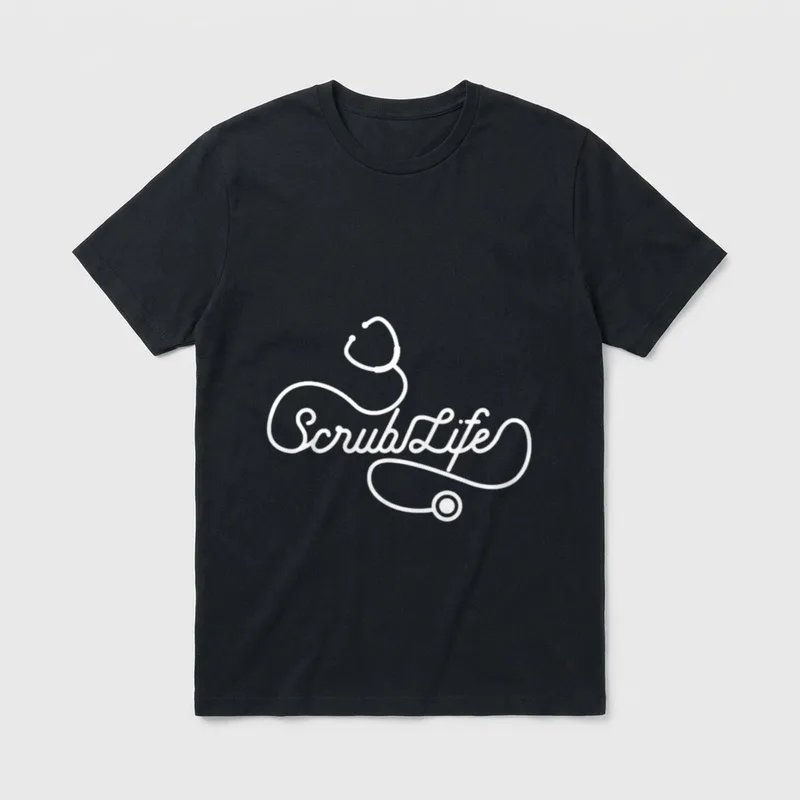 Scrub Life Nurse Doctor Stethoscope Passionate T-Shirt – Classic T-Shirt in Black