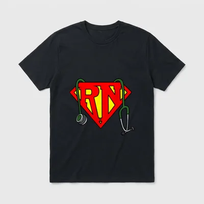 Super RN Registered Nurse Superhero SuperNurse T-Shirt – Classic T-Shirt in Black