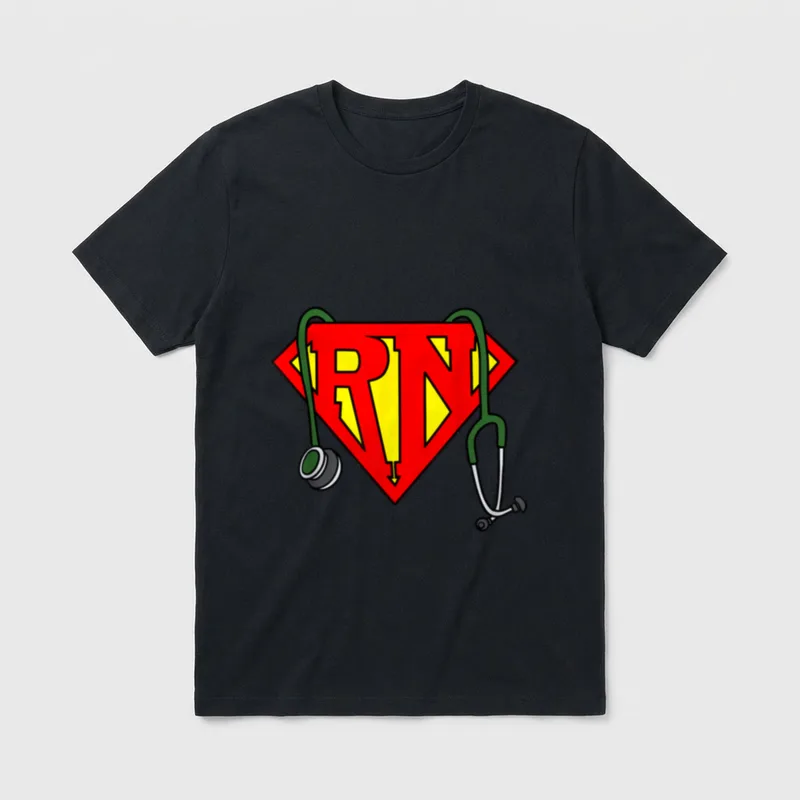 Super RN Registered Nurse Superhero SuperNurse T-Shirt – Classic T-Shirt in Black