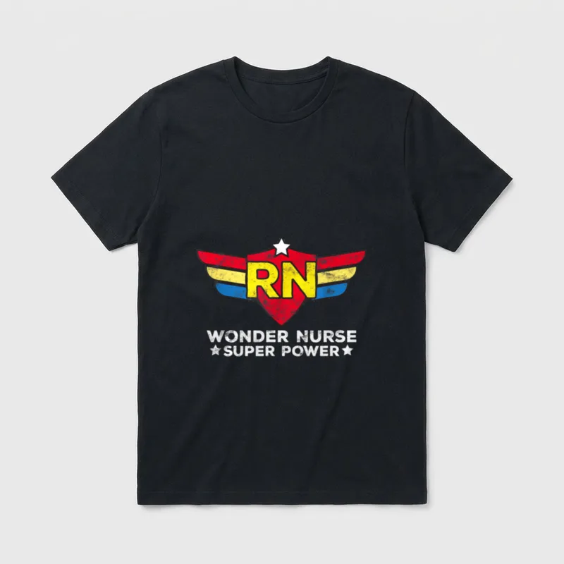 Wonder Nurse RN Registered Superhero T-Shirt – Classic T-Shirt in Black