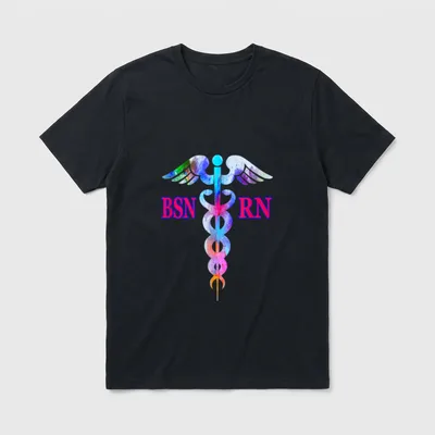 BSN Registered Nurse RN Caduceus Nursing T-Shirt – Classic T-Shirt in Black