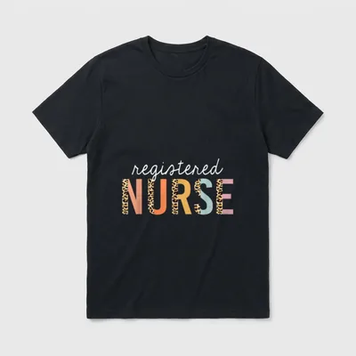 RN Nurse Leopard Print Registered Nursing T-Shirt – Classic T-Shirt in Black
