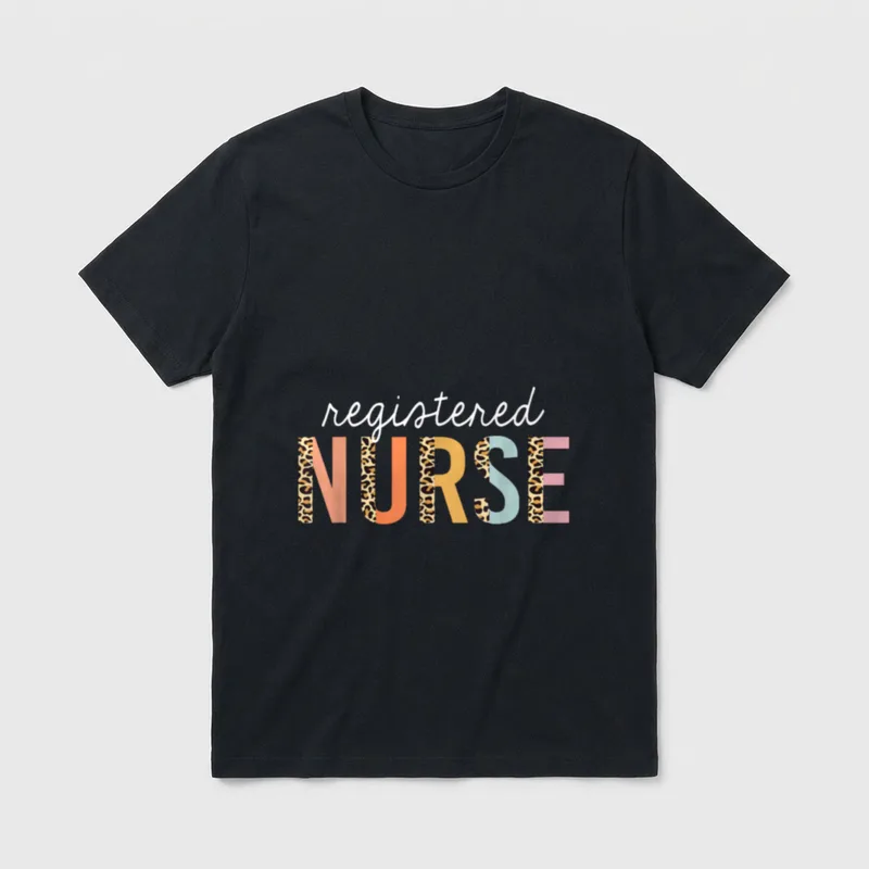 RN Nurse Leopard Print Registered Nursing T-Shirt – Classic T-Shirt in Black
