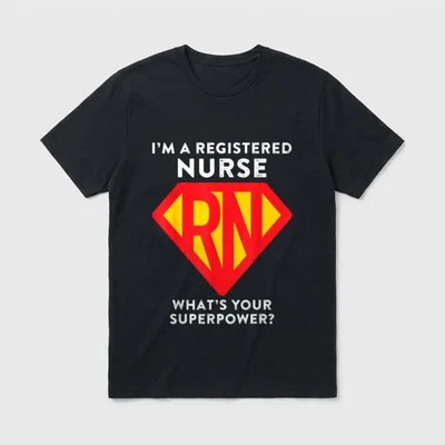 Super Nurse RN Superhero Registered Hero T-Shirt – Classic T-Shirt in Black