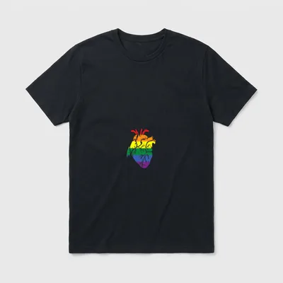 Heart Gay Pride Flag LGBT Nurse T-Shirt – Classic T-Shirt in Black