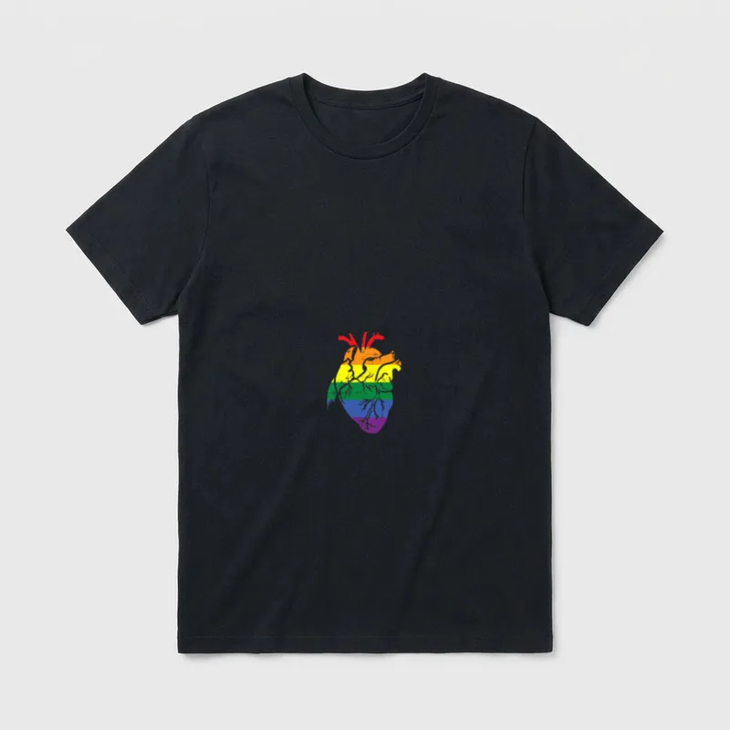 Heart Gay Pride Flag LGBT Nurse T-Shirt – Classic T-Shirt in Black