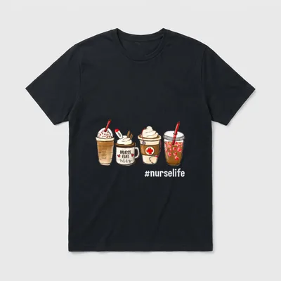 Nurse Life Funny Coffee Nurses Fuel T-Shirt – Classic T-Shirt in Black