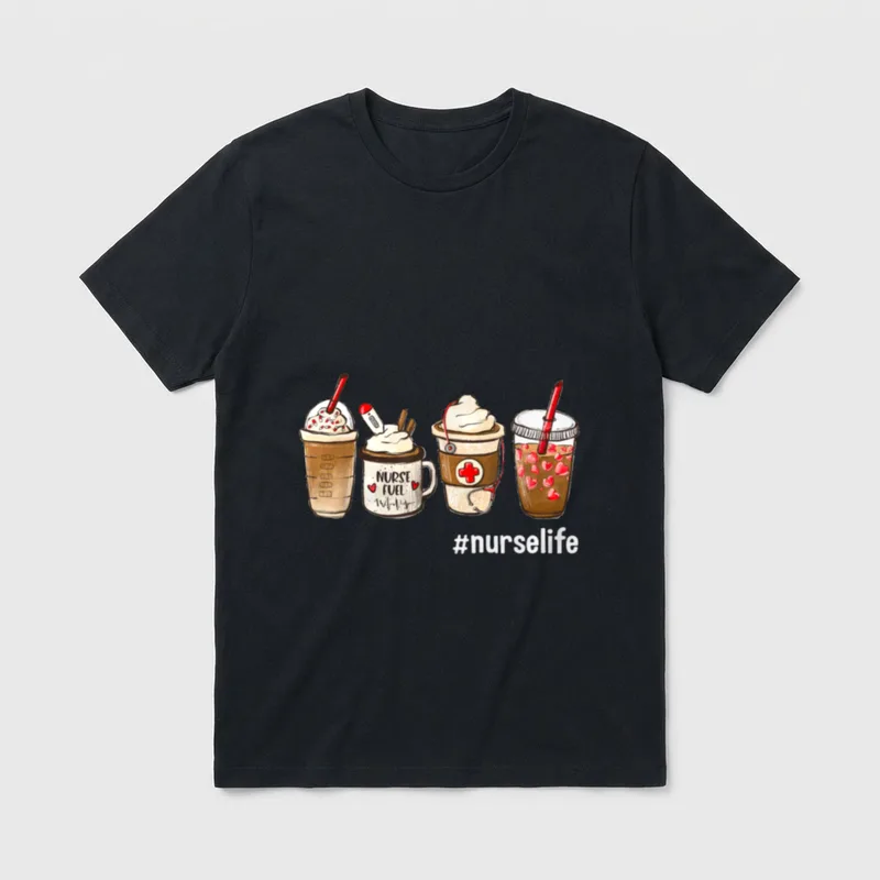 Nurse Life Funny Coffee Nurses Fuel T-Shirt – Classic T-Shirt in Black