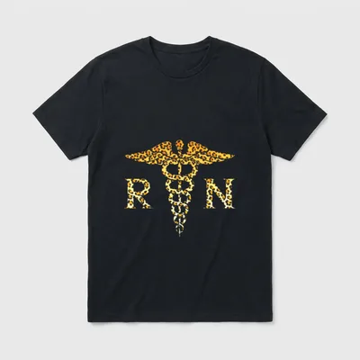 RN Registered Nurse Leopard Lovely Nursing T-Shirt – Classic T-Shirt in Black