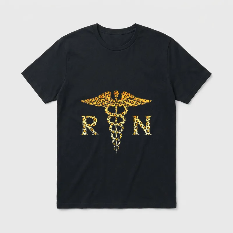RN Registered Nurse Leopard Lovely Nursing T-Shirt – Classic T-Shirt in Black