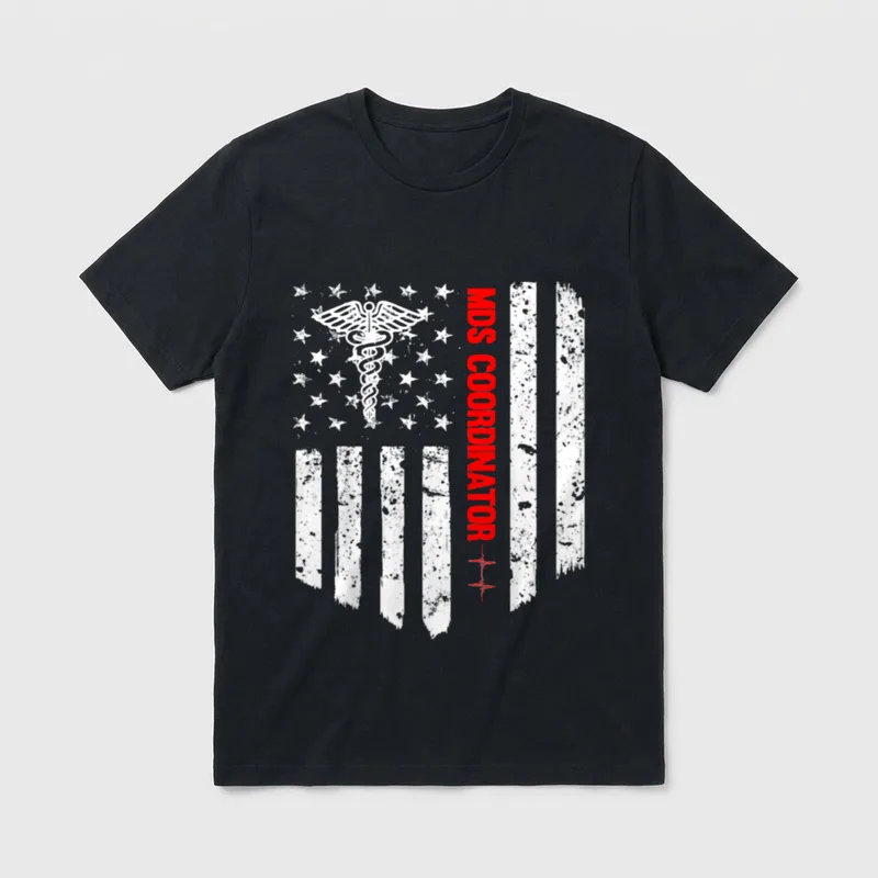 Mds Coordinator American Flag RN Registered T-Shirt – Classic T-Shirt in Black