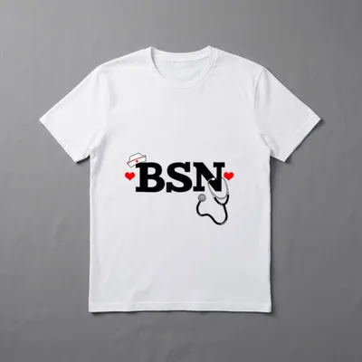 BSN Letters Nurse's Scrub Cap Stethoscope T-Shirt – Classic T-Shirt in Black