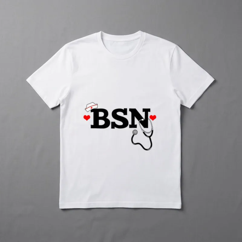 BSN Letters Nurse's Scrub Cap Stethoscope T-Shirt – Classic T-Shirt in Black