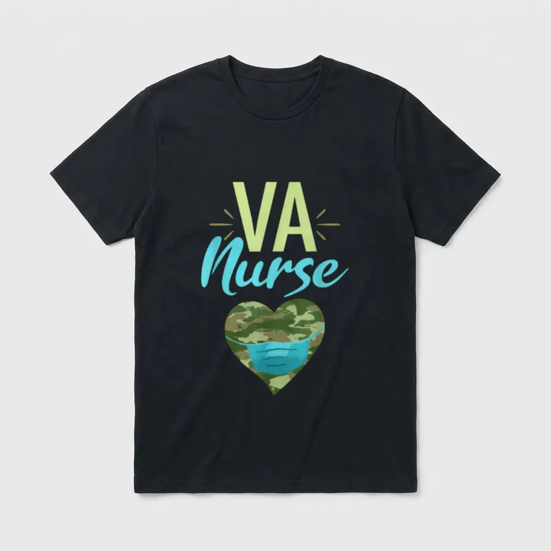 Va Nurse Heart Camouflage Camo Facemask T-Shirt – Classic T-Shirt in Black