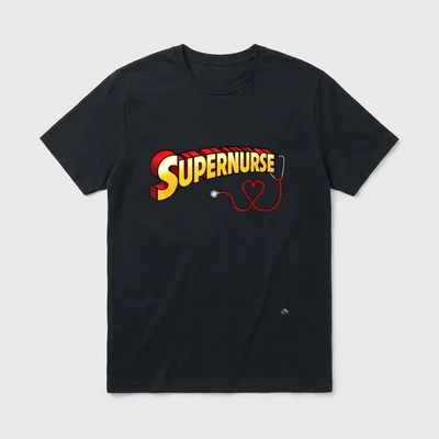 Super Nurse RN Superhero Registered Real T-Shirt – Classic T-Shirt in Black