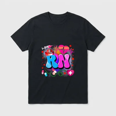 Registered Nurse RN Colorful T-Shirt – Classic T-Shirt in Black