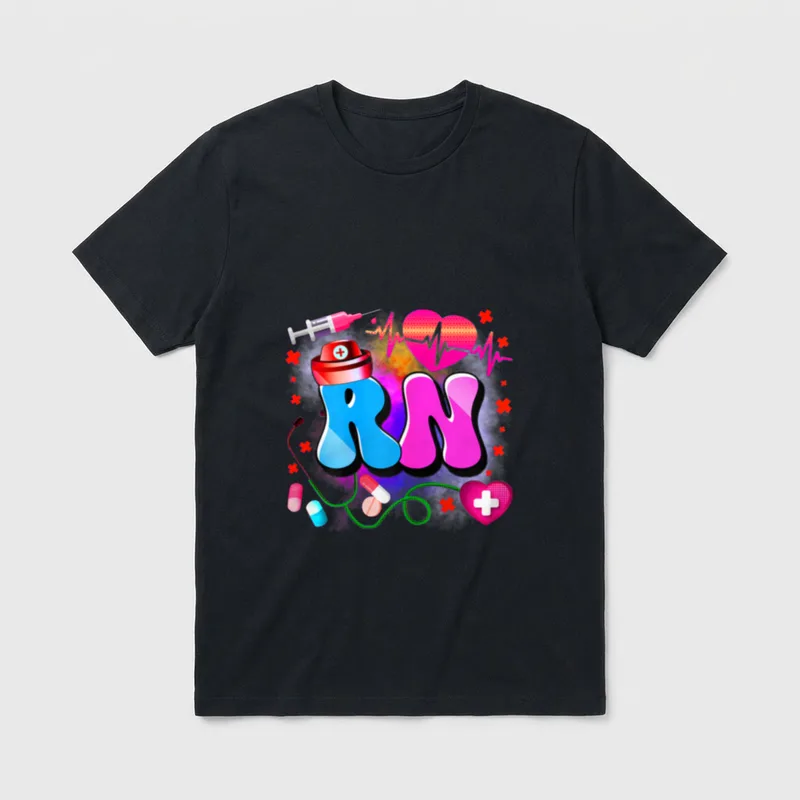 Registered Nurse RN Colorful T-Shirt – Classic T-Shirt in Black
