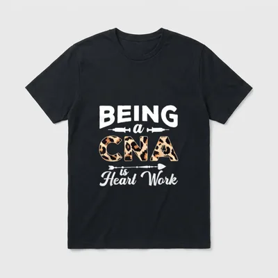 CNA Cheetah Registered Nurse RN Coworker T-Shirt – Classic T-Shirt in Black