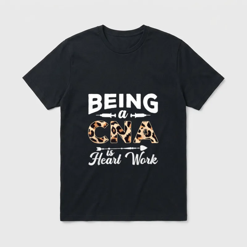 CNA Cheetah Registered Nurse RN Coworker T-Shirt – Classic T-Shirt in Black