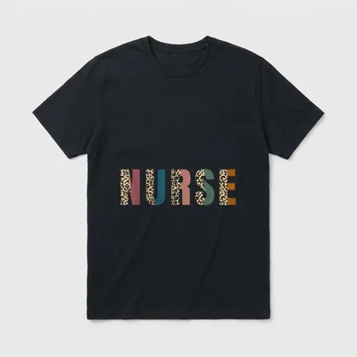 Leopard Nurse RN LPN for Registered T-Shirt – Classic T-Shirt in Black