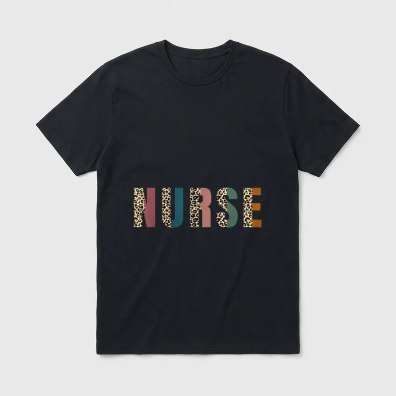 Leopard Nurse RN LPN for Registered T-Shirt – Classic T-Shirt in Black