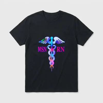 MSN Registered Nurse RN Caduceus Nursing T-Shirt – Classic T-Shirt in Black