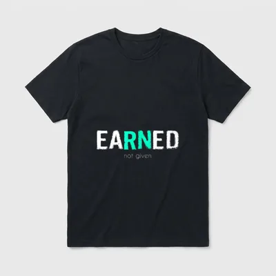 Nurse Pride RN Top T-Shirt – EARNED not given print with turquoise RN – Classic T-Shirt in Black