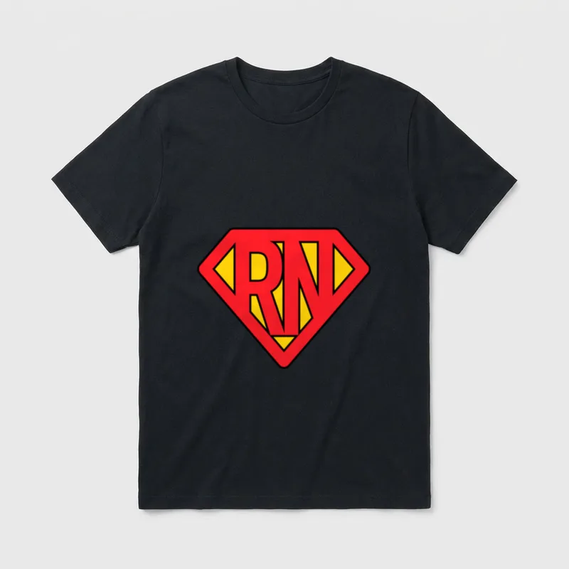 Super Nurse RN Superhero Registered Lightweight T-Shirt – Classic T-Shirt in Black