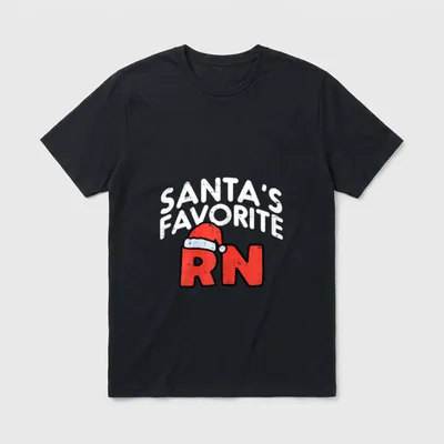 Santas Favorite RN Medical Christmas Registered T-Shirt – Classic T-Shirt in Black