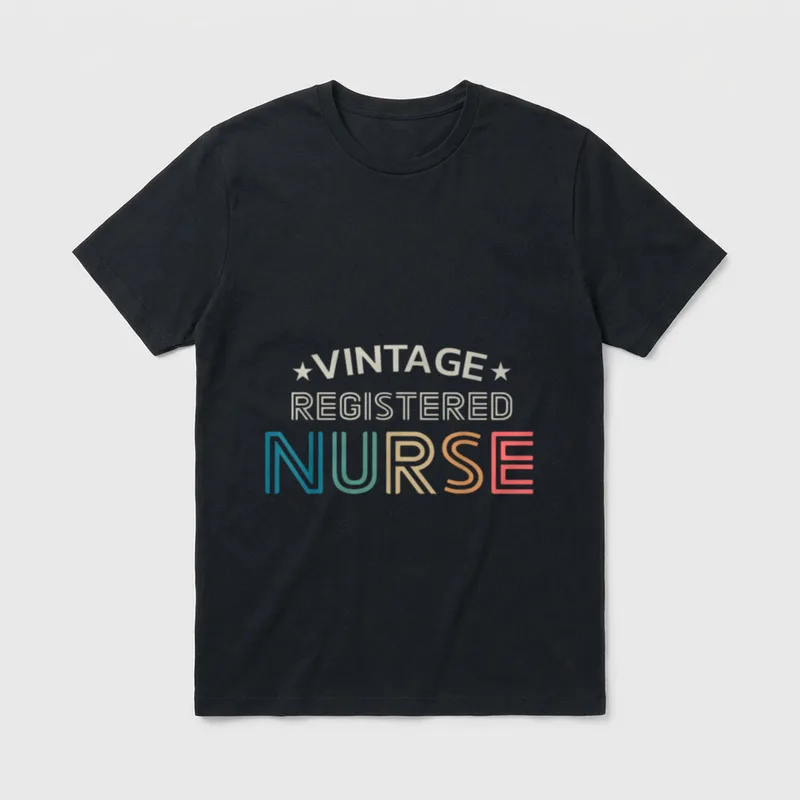 Vintage Registered Nurse Retro Style T-Shirt – Classic T-Shirt in Black