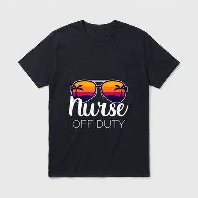 Nurse Off Duty Funny Summer Holiday T-Shirt – Classic T-Shirt in Black