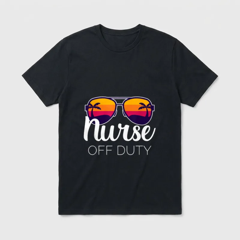 Nurse Off Duty Funny Summer Holiday T-Shirt – Classic T-Shirt in Black