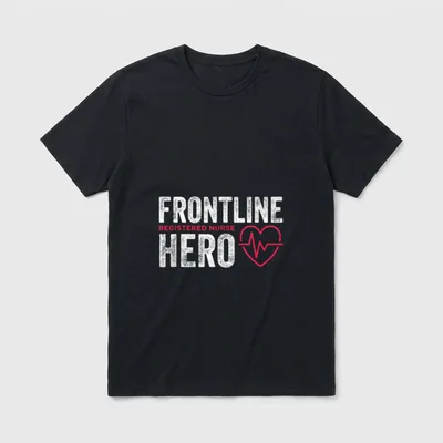 Frontline Hero Registered Nurse Essential Worker T-Shirt – Classic T-Shirt in Black