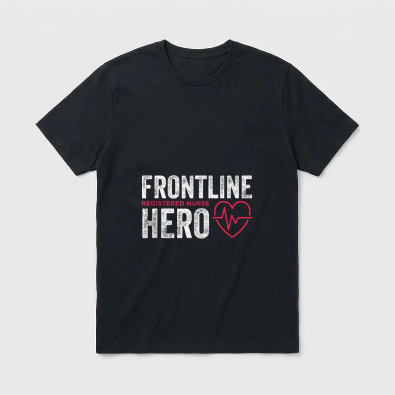 Frontline Hero Registered Nurse Essential Worker T-Shirt – Classic T-Shirt in Black