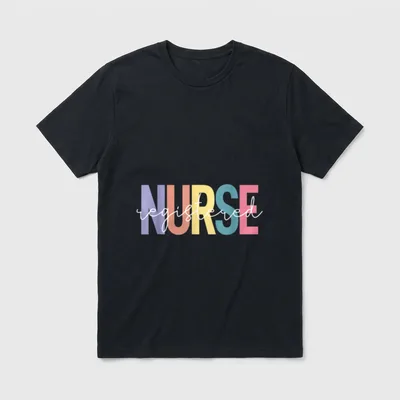 RN Nurse Vintage Print Registered Nursing T-Shirt – Classic T-Shirt in Black